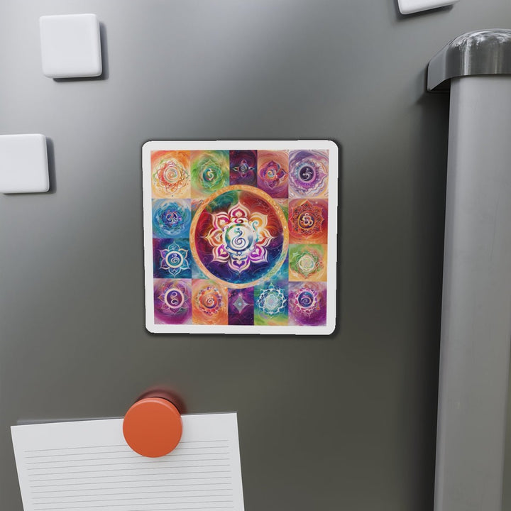 Cosmic Mandala Symphony - Die-cut Magnet - Home Decor - g(0D·IO) - 6 × 6" - Die-Cut - 1 pc