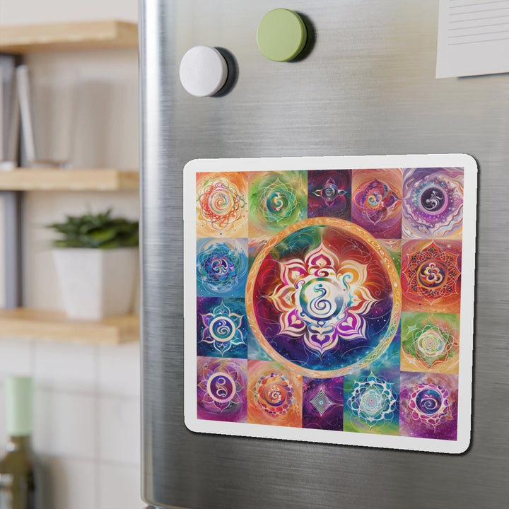 Cosmic Mandala Symphony - Die-cut Magnet - Home Decor - g(0D·IO) - 6 × 6" - Die-Cut - 1 pc