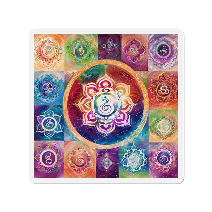 Cosmic Mandala Symphony - Die-cut Magnet - Home Decor - g(0D·IO) - 5" x 5" - Die-Cut - 1 pc