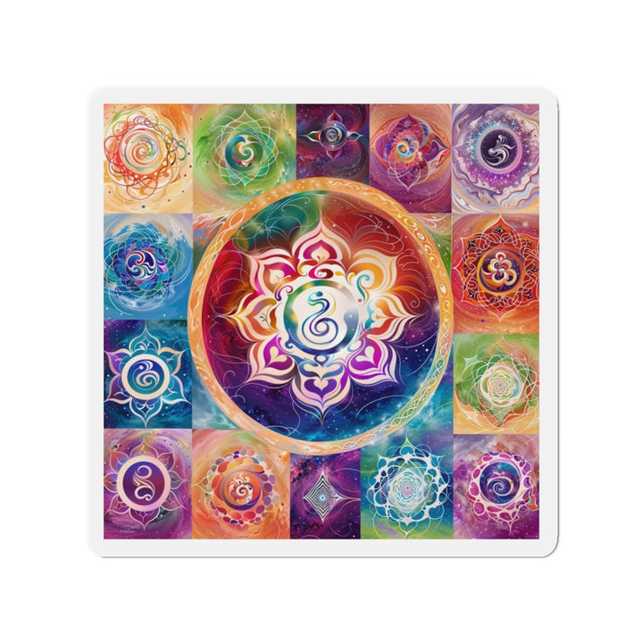 Cosmic Mandala Symphony - Die-cut Magnet - Home Decor - g(0D·IO) - 4" x 4" - Die-Cut - 1 pc