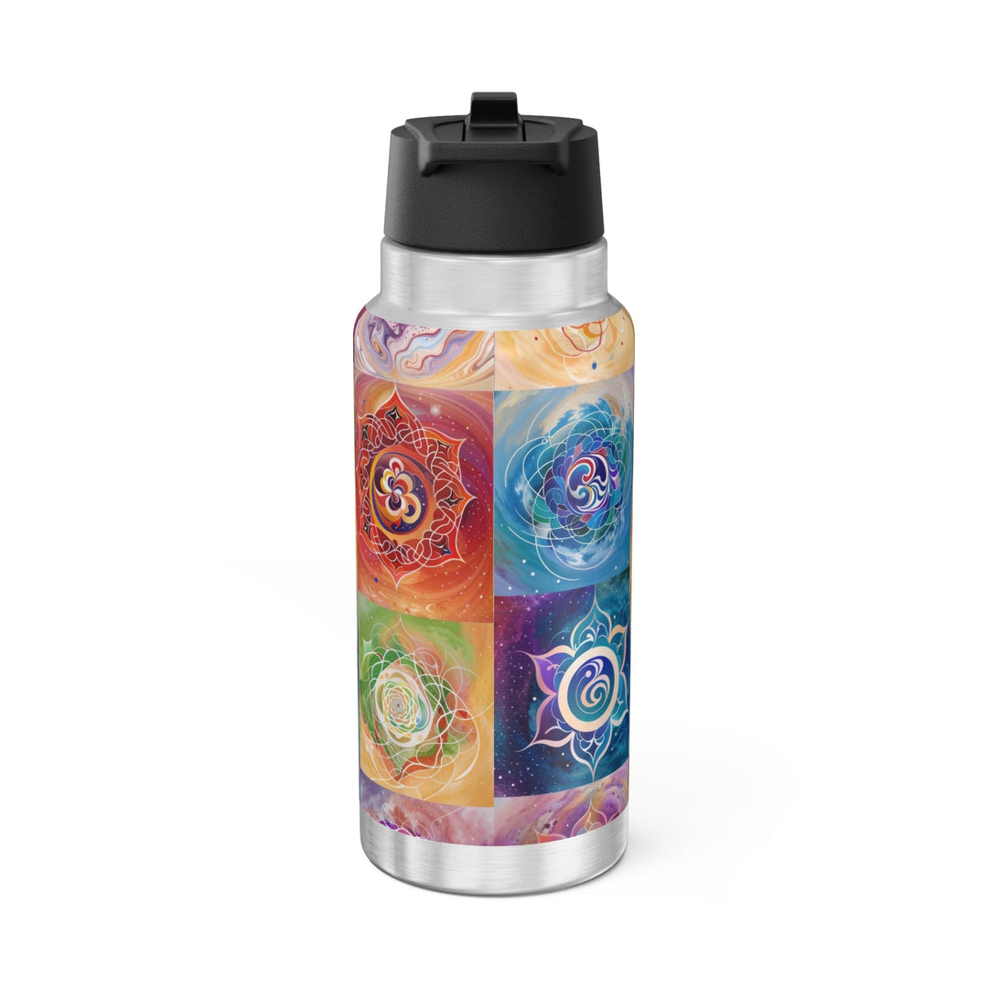 Cosmic Mandala Symphony - Gator Tumbler 32oz - Mug - g(0D·IO) - Silver - 32oz -