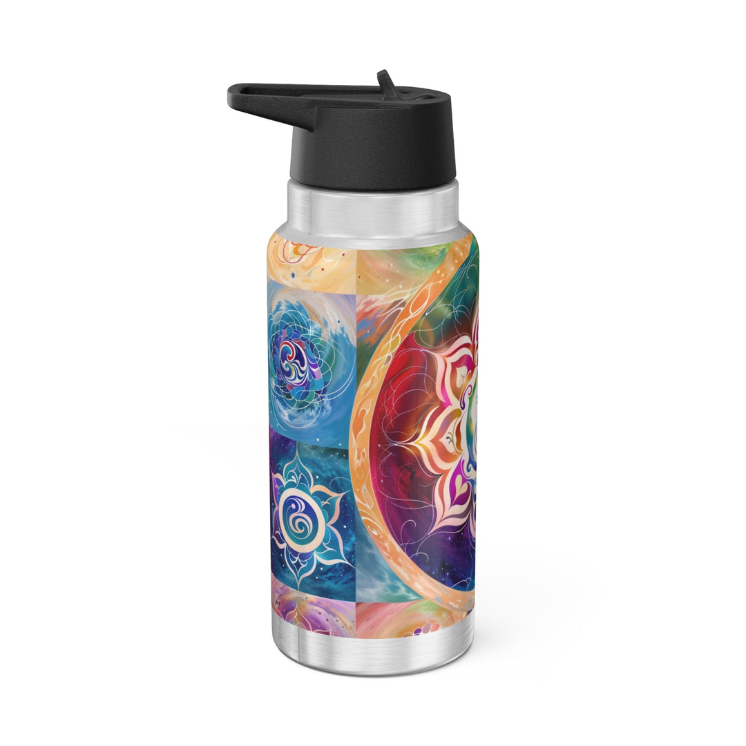 Cosmic Mandala Symphony - Gator Tumbler 32oz - Mug - g(0D·IO) - Silver - 32oz -