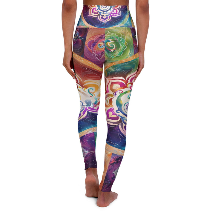 Cosmic Mandala Symphony - High Waisted AOP Yoga Leggings - All Over Prints - g(0D·IO) - XS - -