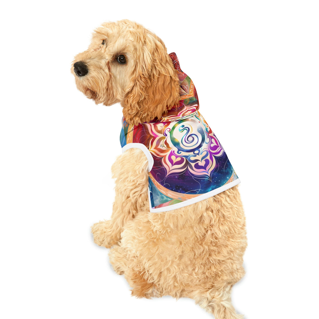 Cosmic Mandala Symphony - Pet Hoodie - Pets - g(0D·IO) - XXS - Black Rib -