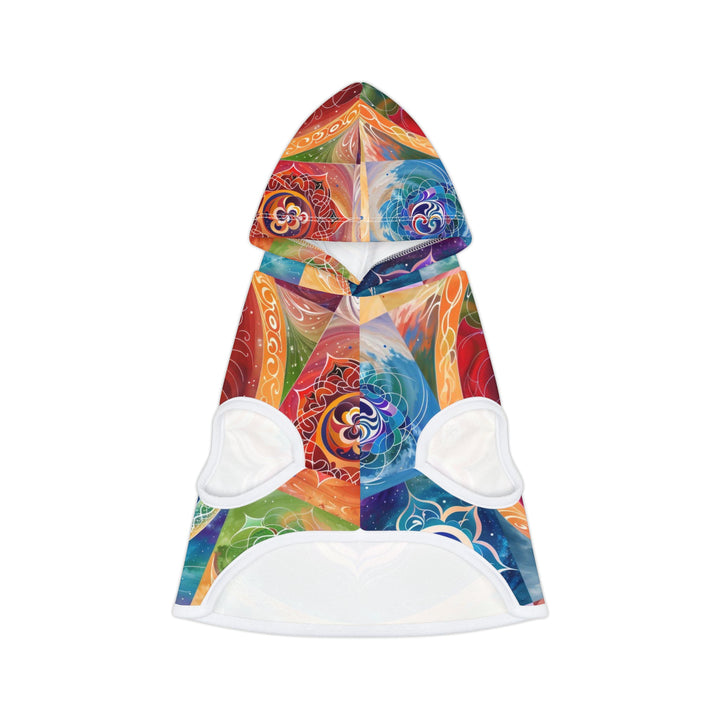 Cosmic Mandala Symphony - Pet Hoodie - Pets - g(0D·IO) - XXS - White Rib -