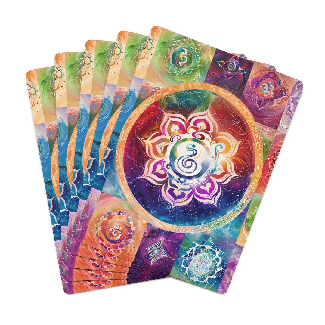 Cosmic Mandala Symphony - Poker Cards - Paper products - g(0D·IO) - 2.47" x 3.47" - White - Semi Glossy