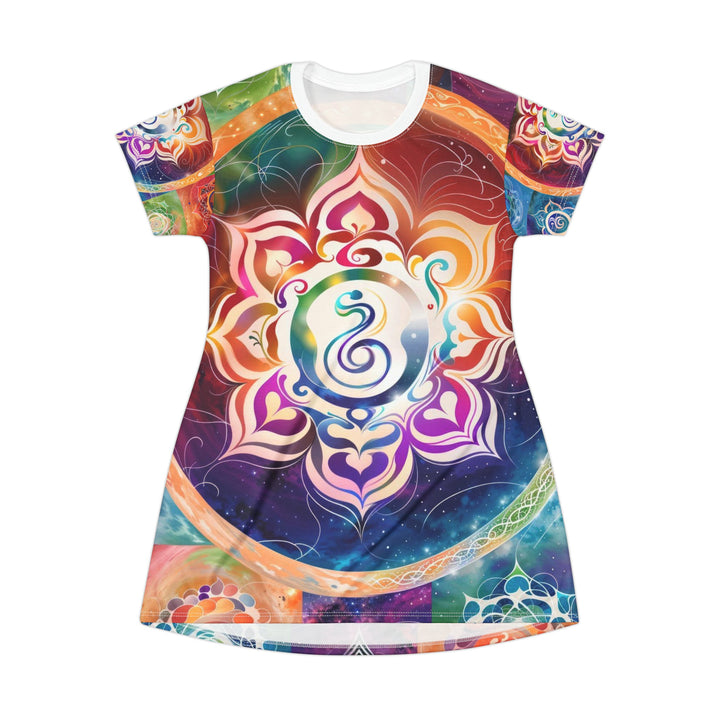 Cosmic Mandala Symphony - T-Shirt Dress - All Over Prints - g(0D·IO) - XS - -