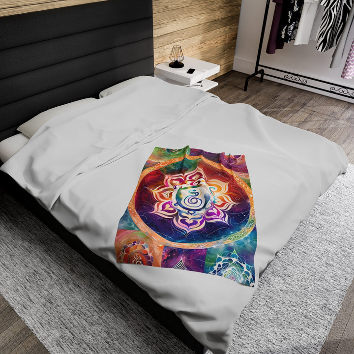 Cosmic Mandala Symphony - Velveteen Plush Blanket - All Over Prints - g(0D·IO) - 30" × 40" - -