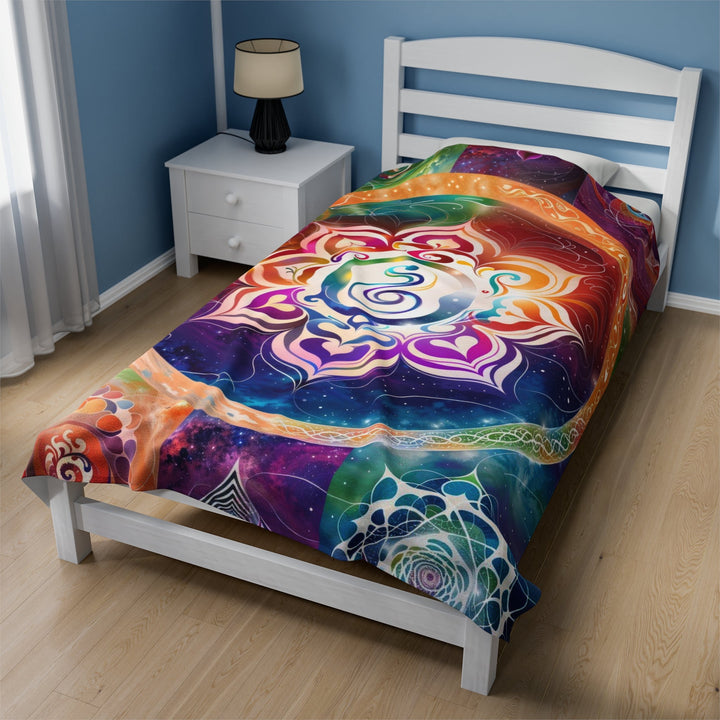 Cosmic Mandala Symphony - Velveteen Plush Blanket - All Over Prints - g(0D·IO) - 30" × 40" - -