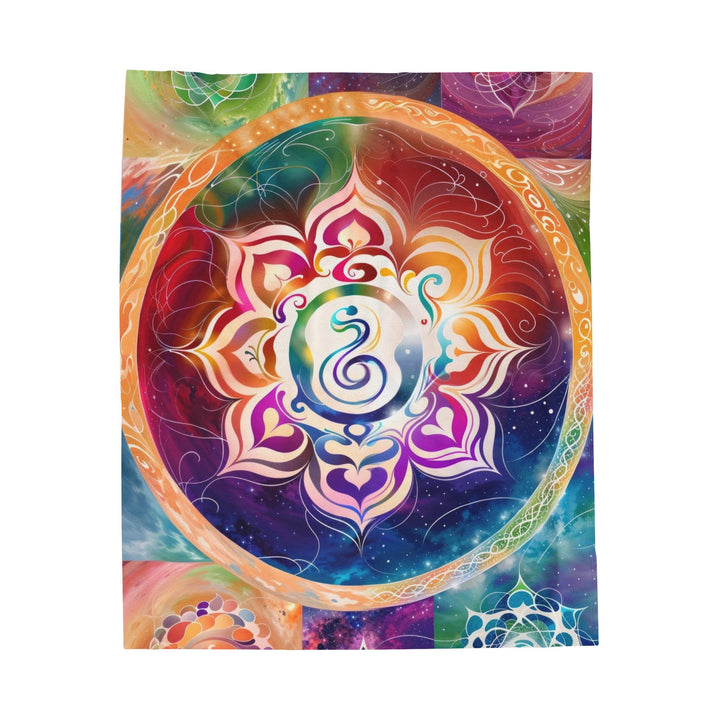 Cosmic Mandala Symphony - Velveteen Plush Blanket - All Over Prints - g(0D·IO) - 50" × 60" - -