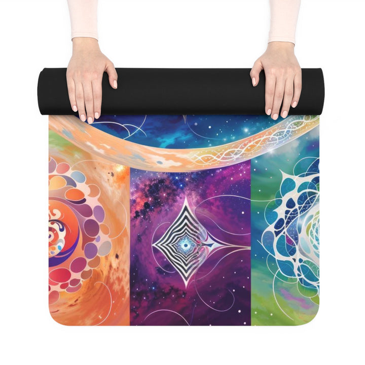 Cosmic Mandala Symphony - Yoga Mat - Home Decor - g(0D·IO) - 24” x 68” - -