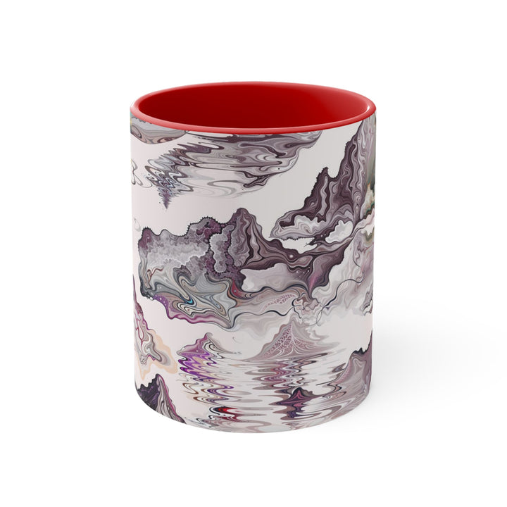 Cosmic Marble Cascade - Accent Coffee Mug - Mug - g(0D·IO) - Red - 11oz -