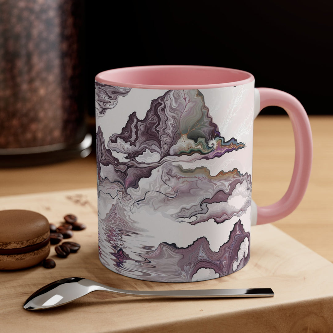 Cosmic Marble Cascade - Accent Coffee Mug - Mug - g(0D·IO) - Pink - 11oz -