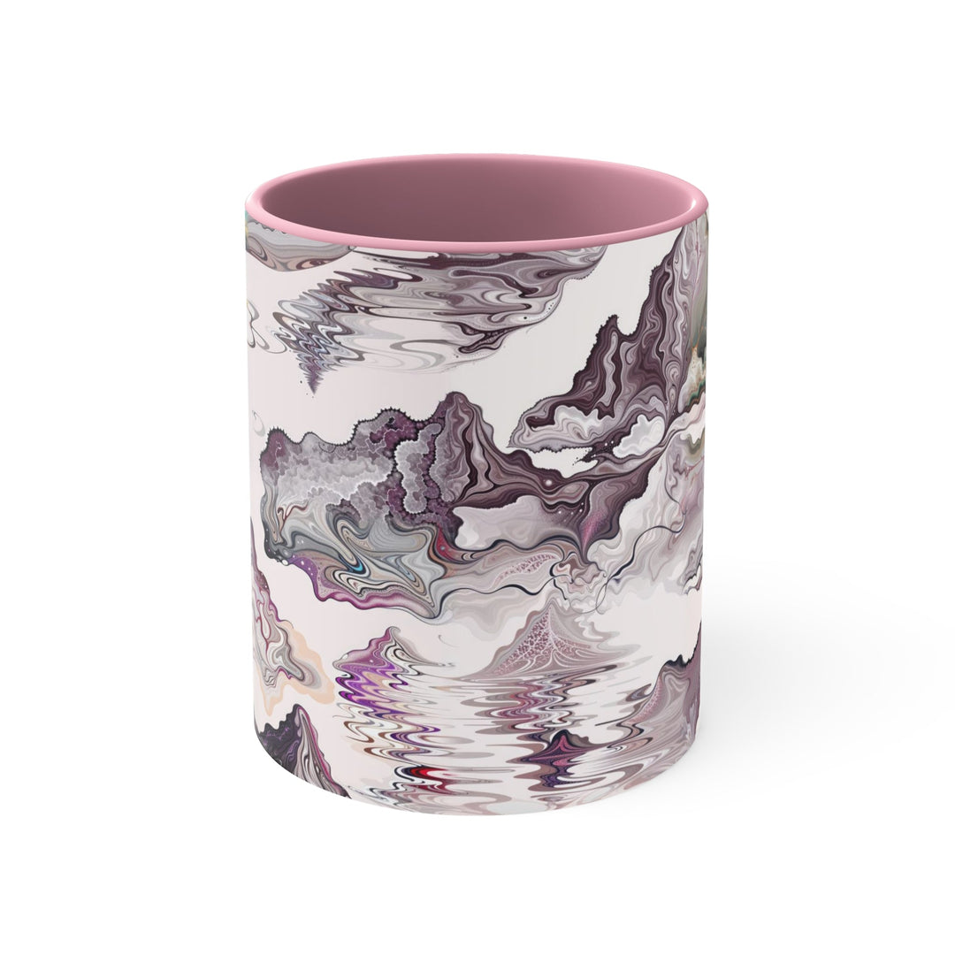 Cosmic Marble Cascade - Accent Coffee Mug - Mug - g(0D·IO) - Pink - 11oz -