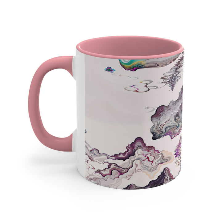 Cosmic Marble Cascade - Accent Coffee Mug - Mug - g(0D·IO) - Pink - 11oz -