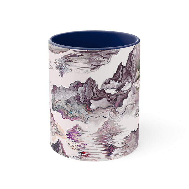 Cosmic Marble Cascade - Accent Coffee Mug - Mug - g(0D·IO) - Navy - 11oz -