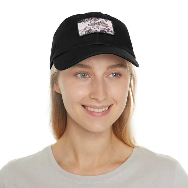 Cosmic Marble Cascade - Dad Hat - Hats - g(0D·IO) - White / Black patch - Rectangle - One size