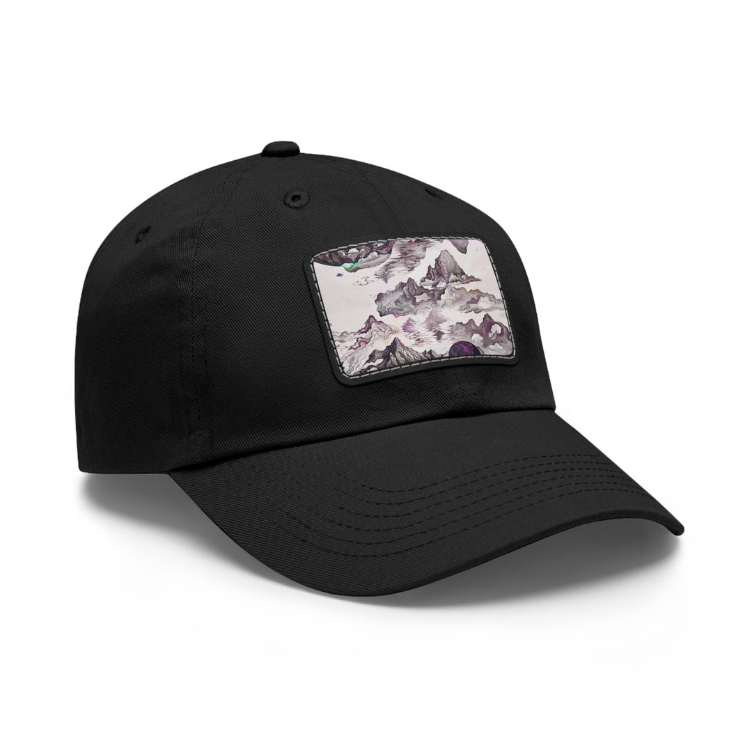 Cosmic Marble Cascade - Dad Hat - Hats - g(0D·IO) - White / Black patch - Rectangle - One size