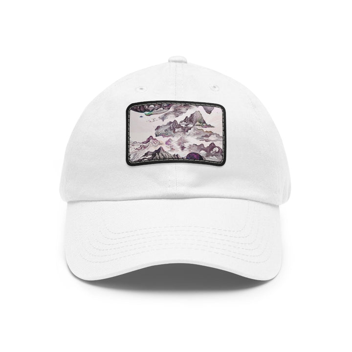 Cosmic Marble Cascade - Dad Hat - Hats - g(0D·IO) - White / Black patch - Rectangle - One size