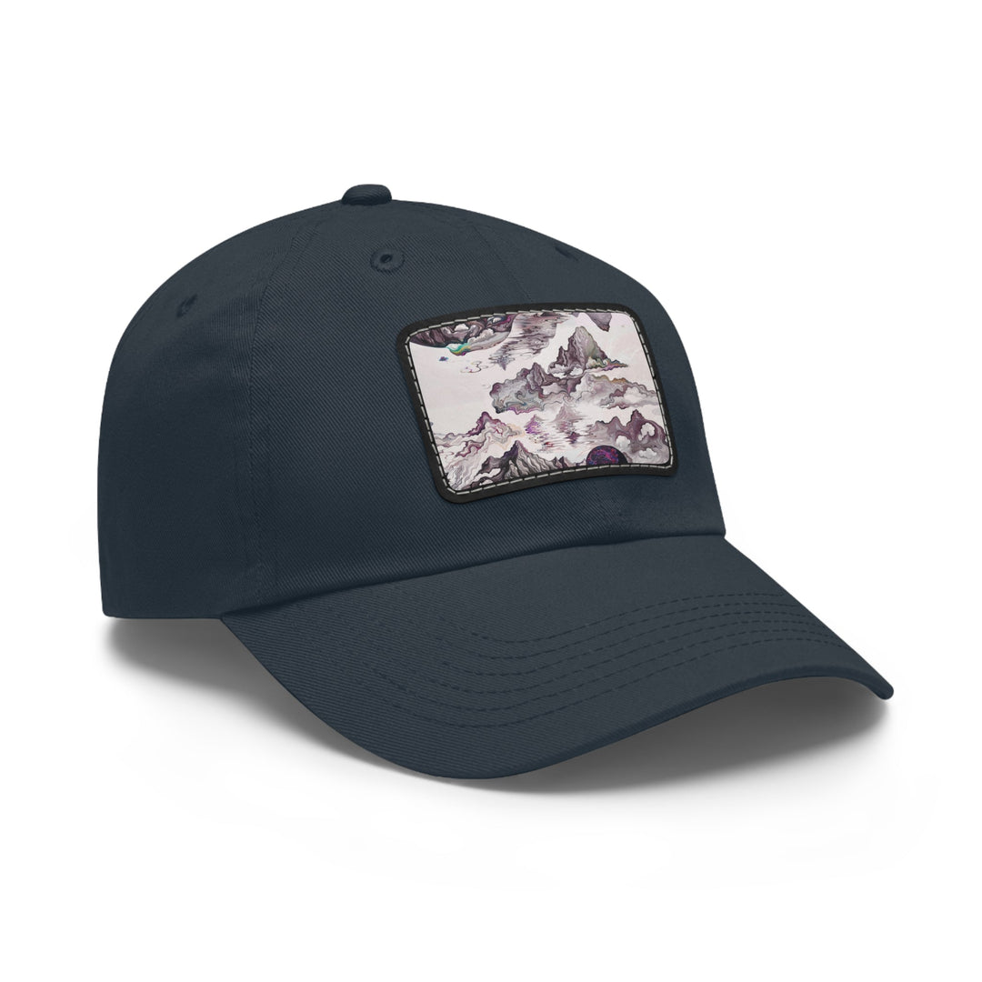 Cosmic Marble Cascade - Dad Hat - Hats - g(0D·IO) - White / Black patch - Rectangle - One size