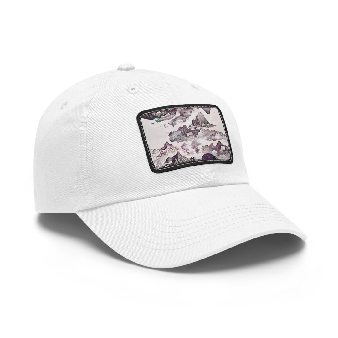 Cosmic Marble Cascade - Dad Hat - Hats - g(0D·IO) - White / Black patch - Rectangle - One size