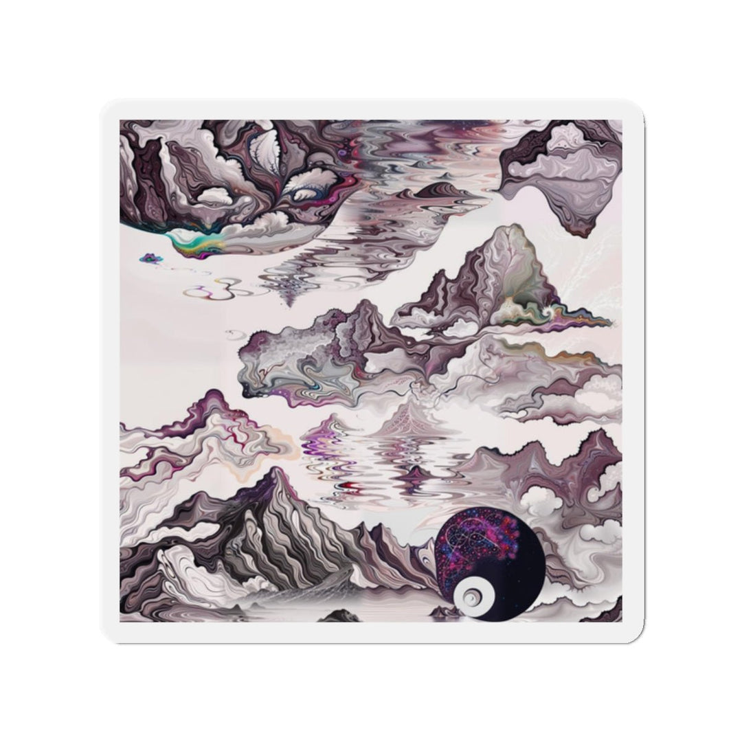 Cosmic Marble Cascade - Die-cut Magnet - Home Decor - g(0D·IO) - 2" x 2" - Die-Cut - 1 pc