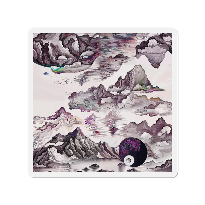 Cosmic Marble Cascade - Die-cut Magnet - Home Decor - g(0D·IO) - 4" x 4" - Die-Cut - 1 pc