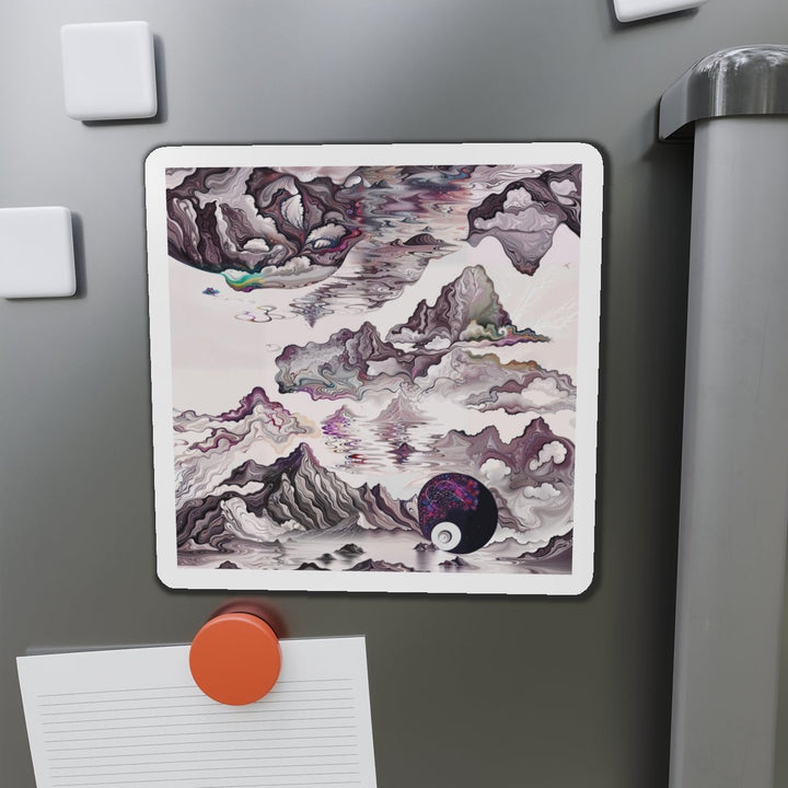 Cosmic Marble Cascade - Die-cut Magnet - Home Decor - g(0D·IO) - 6 × 6" - Die-Cut - 1 pc