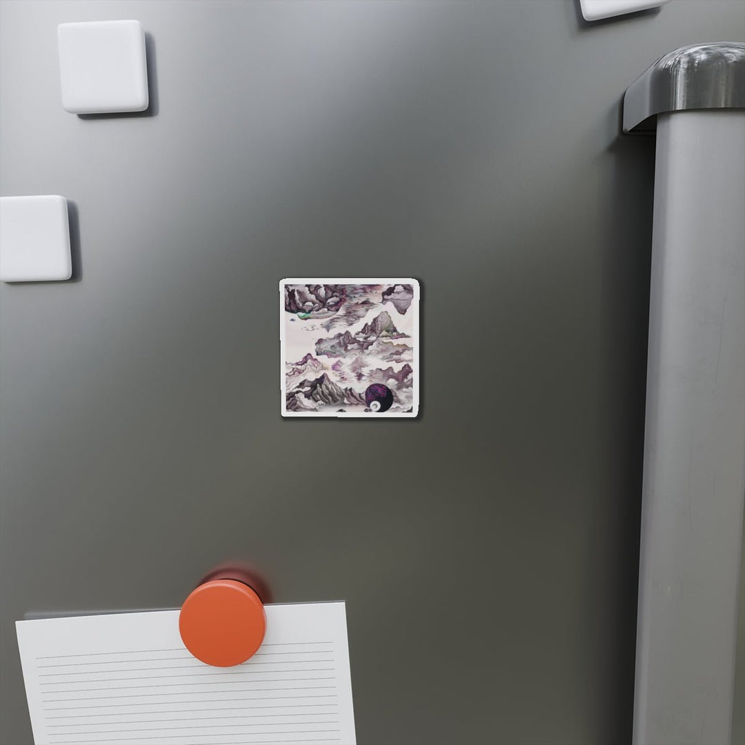 Cosmic Marble Cascade - Die-cut Magnet - Home Decor - g(0D·IO) - 6 × 6" - Die-Cut - 1 pc