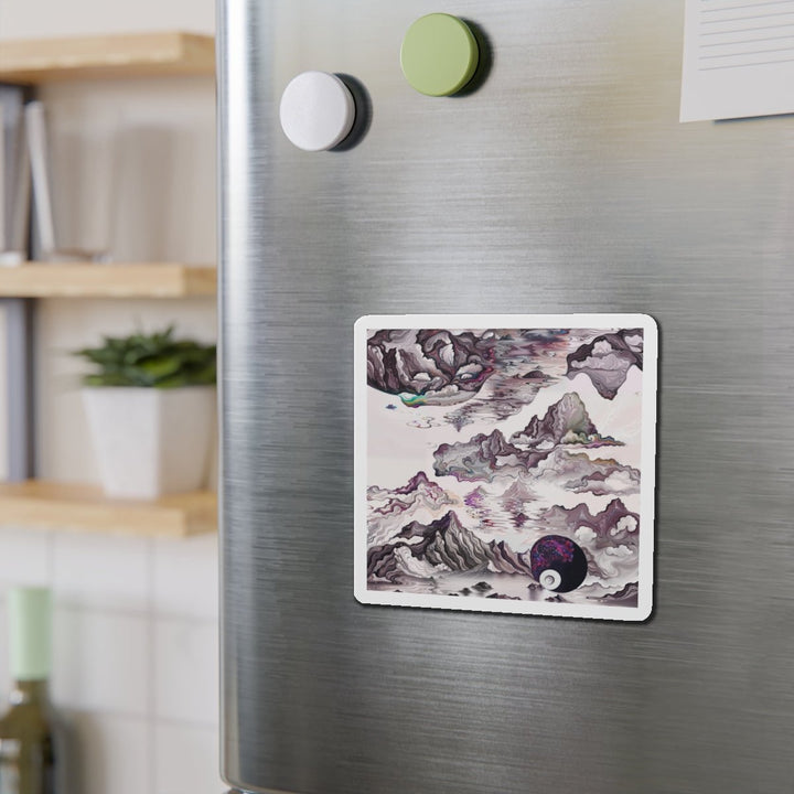Cosmic Marble Cascade - Die-cut Magnet - Home Decor - g(0D·IO) - 6 × 6" - Die-Cut - 1 pc
