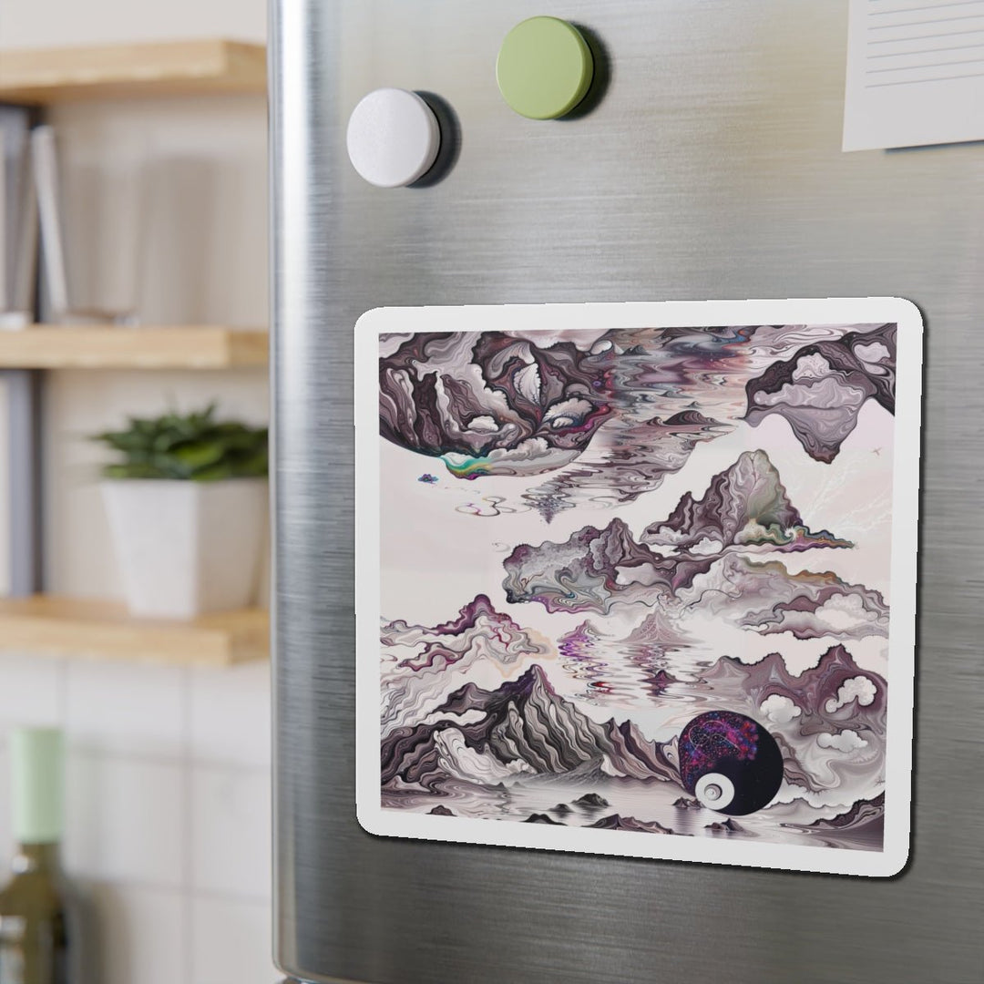 Cosmic Marble Cascade - Die-cut Magnet - Home Decor - g(0D·IO) - 6 × 6" - Die-Cut - 1 pc
