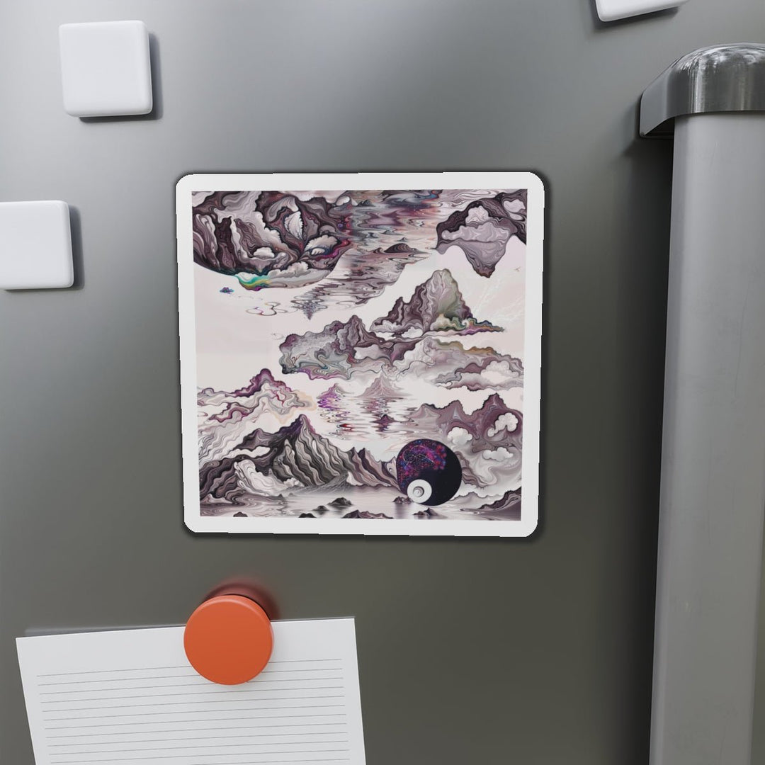 Cosmic Marble Cascade - Die-cut Magnet - Home Decor - g(0D·IO) - 6 × 6" - Die-Cut - 1 pc