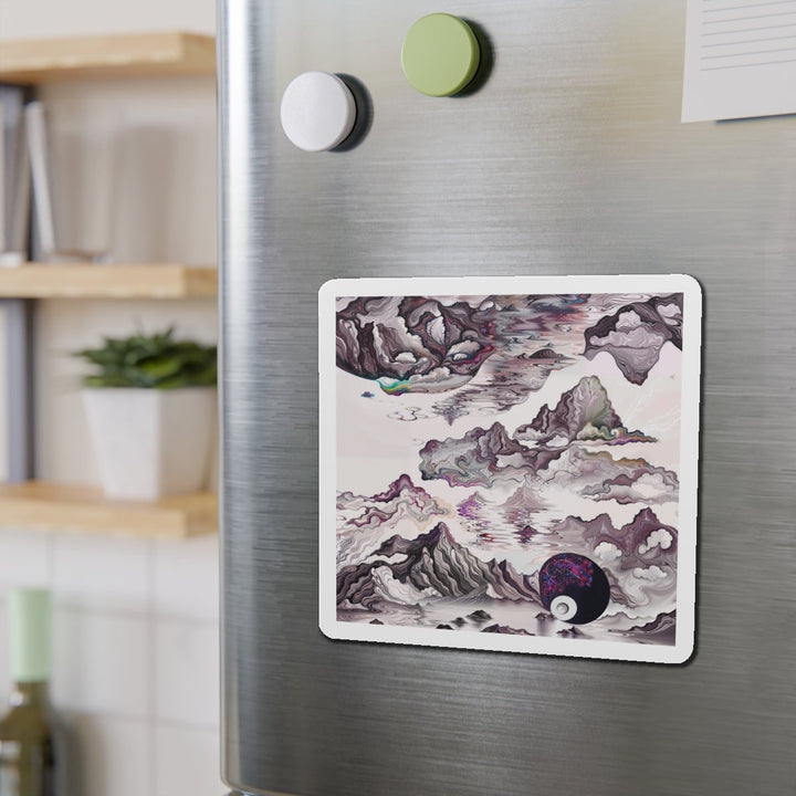 Cosmic Marble Cascade - Die-cut Magnet - Home Decor - g(0D·IO) - 6 × 6" - Die-Cut - 1 pc