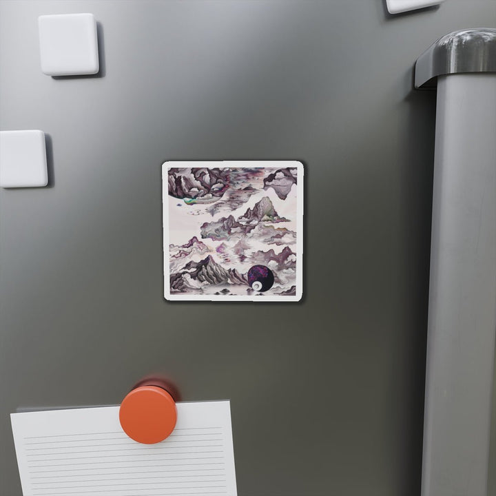 Cosmic Marble Cascade - Die-cut Magnet - Home Decor - g(0D·IO) - 6 × 6" - Die-Cut - 1 pc