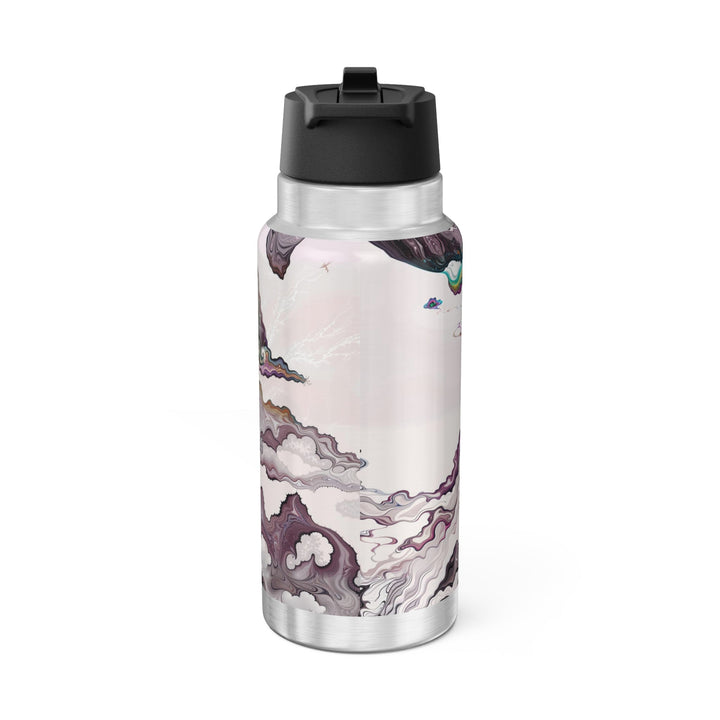 Cosmic Marble Cascade - Gator Tumbler 32oz - Mug - g(0D·IO) - Silver - 32oz -