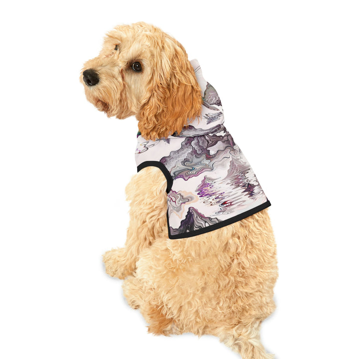 Cosmic Marble Cascade - Pet Hoodie - Pets - g(0D·IO) - XXS - Black Rib -