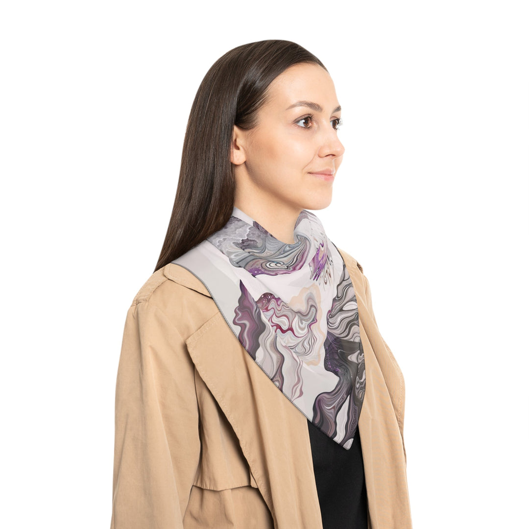 Cosmic Marble Cascade - Poly Scarf - Accessories - g(0D·IO) - Poly chiffon - 50" × 50" -