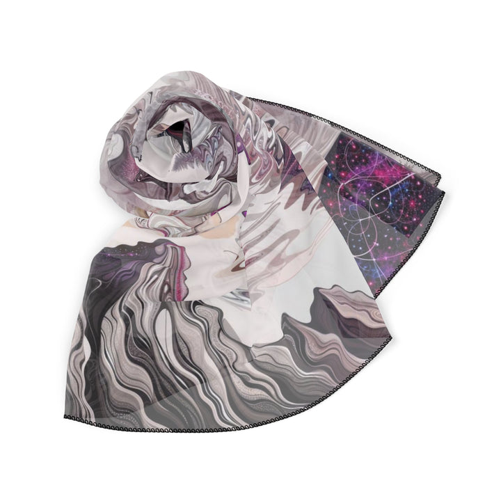 Cosmic Marble Cascade - Poly Scarf - Accessories - g(0D·IO) - Poly chiffon - 50" × 50" -