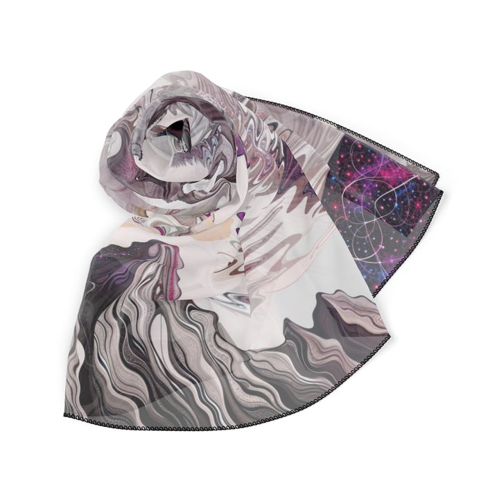 Cosmic Marble Cascade - Poly Scarf - Accessories - g(0D·IO) - Poly chiffon - 50" × 50" -