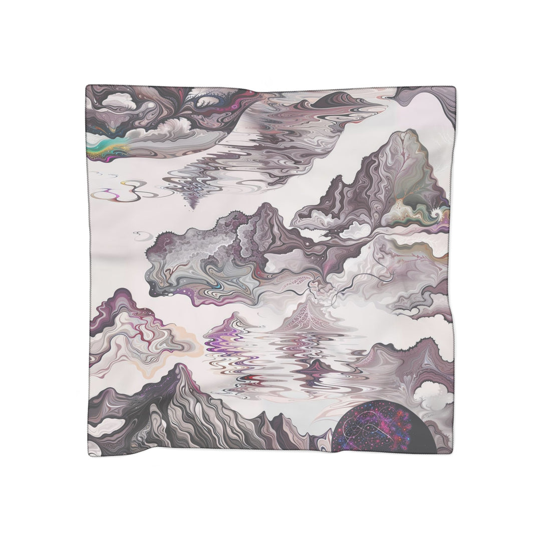 Cosmic Marble Cascade - Poly Scarf - Accessories - g(0D·IO) - Poly chiffon - 50" × 50" -