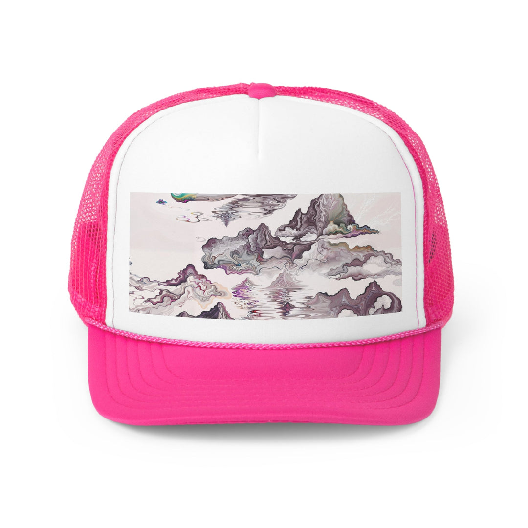 Cosmic Marble Cascade - Trucker Hat - Hats - g(0D·IO) - Pink - One size -