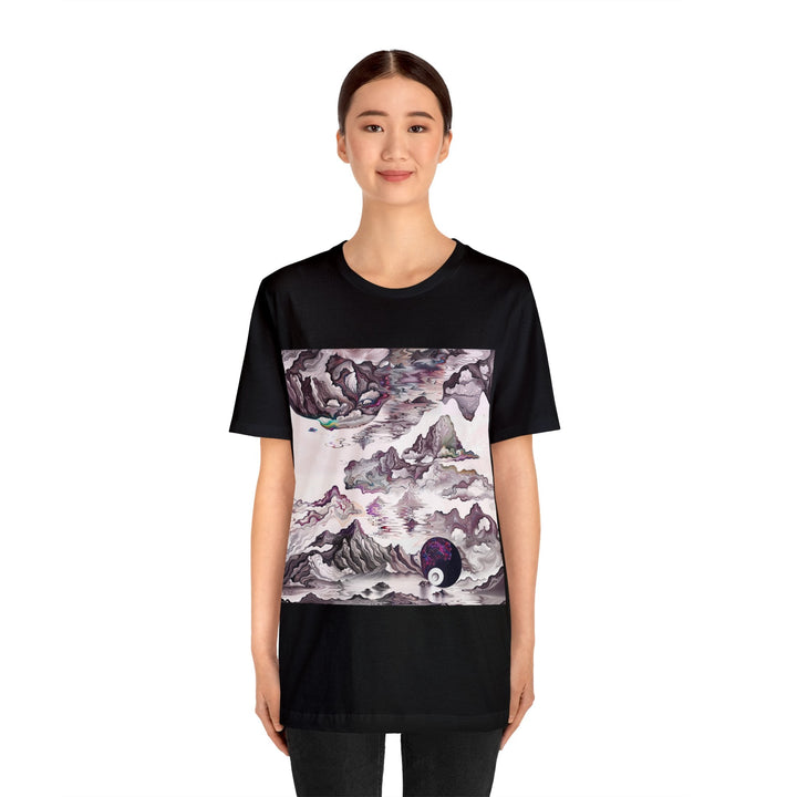 Cosmic Marble Cascade - Unisex Jersey Short Sleeve Tee - T-Shirt - g(0D·IO) - Black - S -