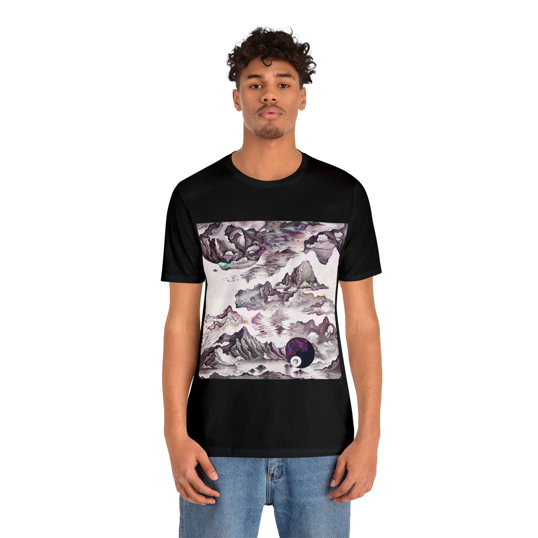 Cosmic Marble Cascade - Unisex Jersey Short Sleeve Tee - T-Shirt - g(0D·IO) - Black - S -