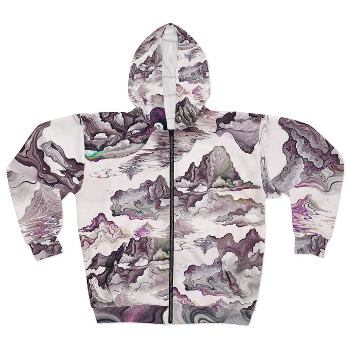 Cosmic Marble Cascade - Unisex Zip Hoodie - All Over Prints - g(0D·IO) - XS - -