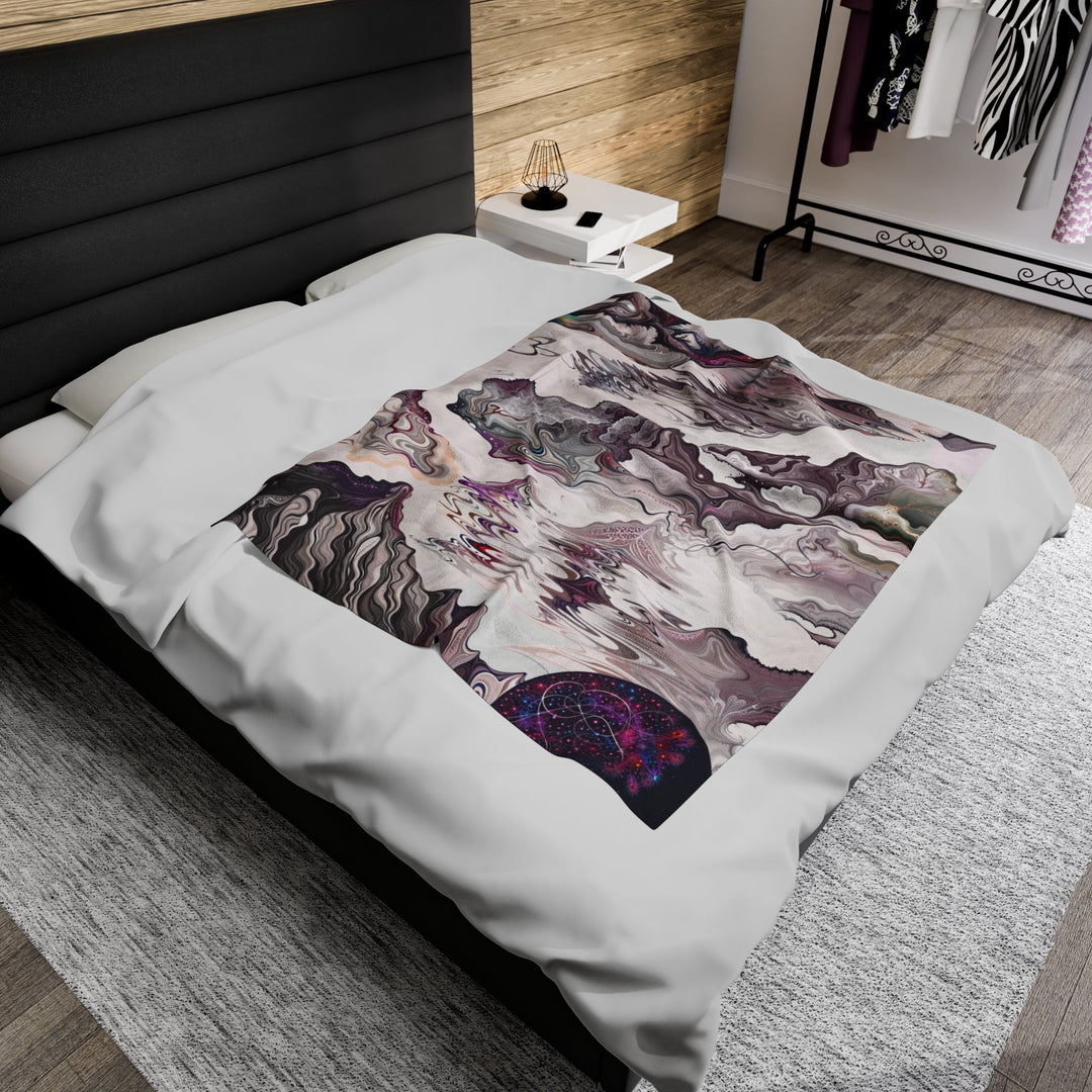 Cosmic Marble Cascade - Velveteen Plush Blanket - All Over Prints - g(0D·IO) - 30" × 40" - -