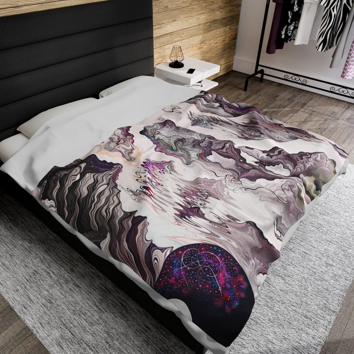 Cosmic Marble Cascade - Velveteen Plush Blanket - All Over Prints - g(0D·IO) - 30" × 40" - -