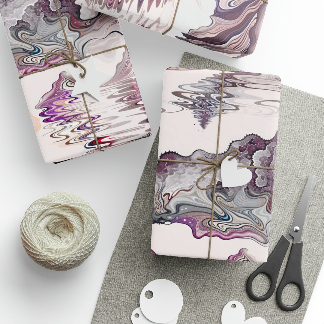 Cosmic Marble Cascade - Wrapping Paper - Home Decor - g(0D·IO) - 30'' x 72'' - Matte -