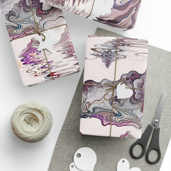 Cosmic Marble Cascade - Wrapping Paper - Home Decor - g(0D·IO) - 30'' x 72'' - Matte -