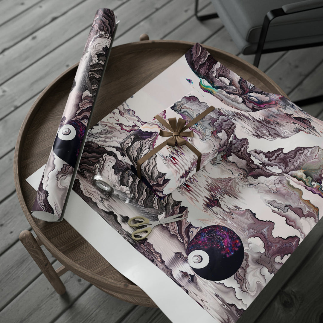 Cosmic Marble Cascade - Wrapping Paper - Home Decor - g(0D·IO) - 30'' x 72'' - Matte -