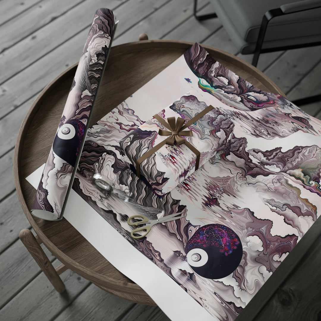 Cosmic Marble Cascade - Wrapping Paper - Home Decor - g(0D·IO) - 30'' x 72'' - Matte -